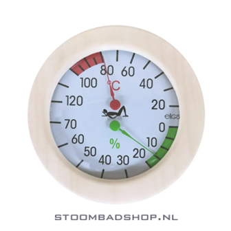 Thermo/Hygrometer Sauna rond hout..